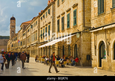 Placa Fußgängerzone in der Altstadt von Dubrovnik Kroatien Europa Stockfoto