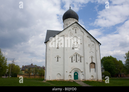 Kirche der Verklärung auf Ilyin Street, Weliki Nowgorod, Russland. Stockfoto