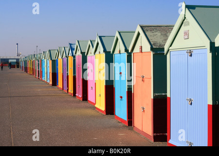 Hove Meer Strand Hütten viktorianischen am Meer Unterkunft Urlaub Urlaub Brighton Englisch britischen Familie Stockfoto