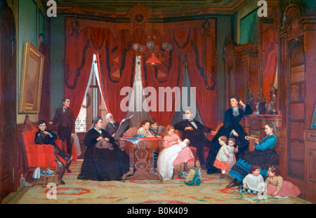 "Die Schraffur Familie", 1870-1871. Künstler: Eastman Johnson Stockfoto