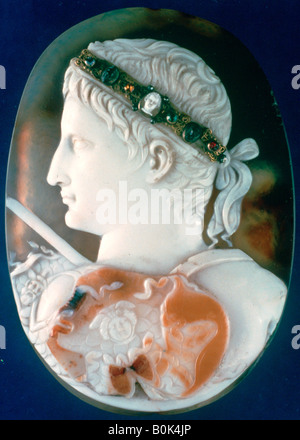 Cameo-Auftritt des Kaisers Augustus. Künstler: unbekannt Stockfoto