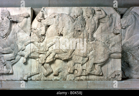 Reiter aus dem Parthenon-Fries, 447 – 432 v. Chr.. Künstler: unbekannt Stockfoto