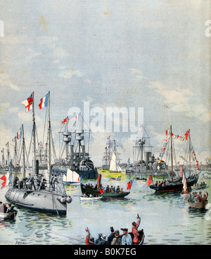 Französische Flotte im Hafen von Portsmouth, 1891. Künstler: Paul Senau Stockfoto