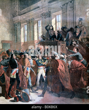 Bonaparte und dem Rat der fünfhundert in Saint Cloud, 10. November 1799, (1893). Künstler: unbekannt Stockfoto