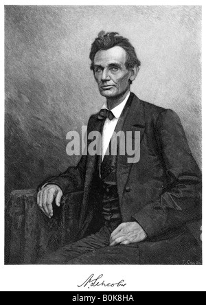 Abraham Lincoln (1809-1865), US-Präsident, 1860. Artist: T Cole Stockfoto