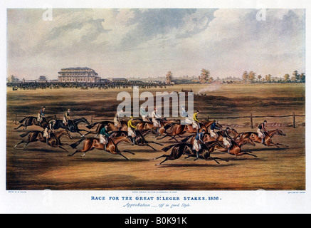 'Race für die Große St. Leger Stakes, 1836'. Artist: Harris Stockfoto