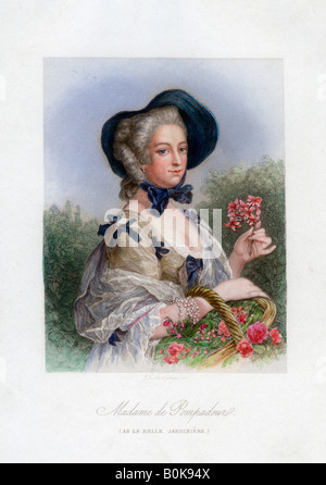 Madame de Pompadour als die schöne Gärtnerin. Künstler: unbekannt Stockfoto