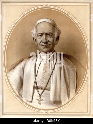 Papst Leo XIII, Ende des 19. Jahrhunderts. Künstler: unbekannt Stockfoto