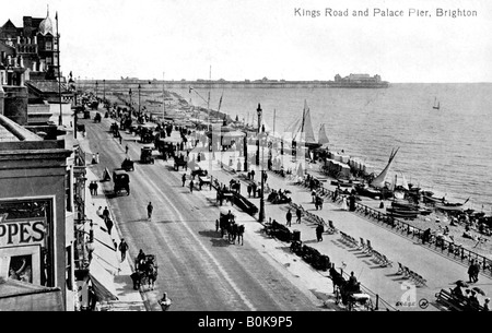 Die King's Road und dem Palace Pier, Brighton, Sussex, Anfang des 20. Jahrhunderts. Artist: Unbekannt Stockfoto