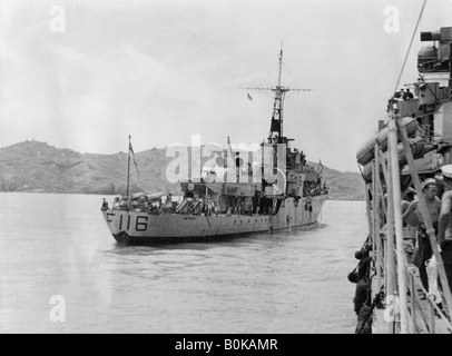 HMS Amethyst, nach der Aktion auf dem Yangtze, April 1949 20. Artist: Unbekannt Stockfoto