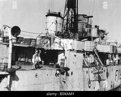 HMS Amethyst, nach der Aktion auf dem Yangtze, April 1949 20. Artist: Unbekannt Stockfoto