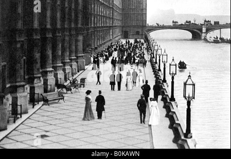 Die Terrasse, Nachmittagstee, Palast von Westminster, London, c1905. Künstler: unbekannt Stockfoto