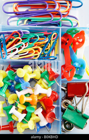 Nahaufnahme der Bunten Bürobedarf Stockfoto