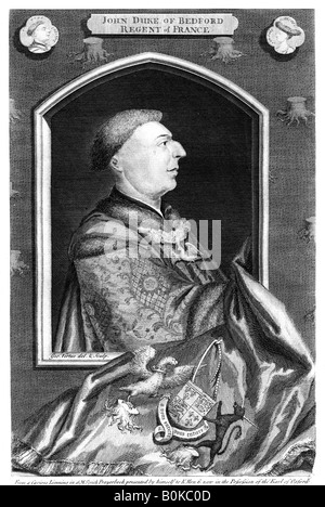 John von Lancaster, 1. Herzog von Bedford, (18. Jahrhundert). Artist: George Vertue Stockfoto