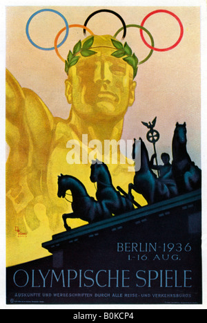 Plakat für die Olympischen Spiele 1936, Berlin, 1936. Künstler: unbekannt Stockfoto