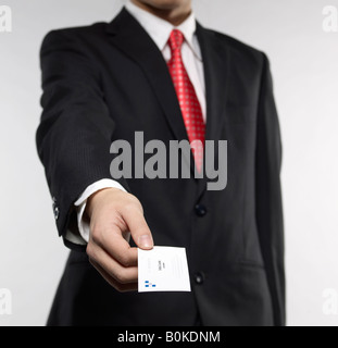 Unternehmer, die Businesscard Stockfoto