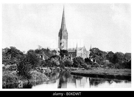 Die Kathedrale von Salisbury, 1901. Artist: London Stereotyp funktioniert Stockfoto