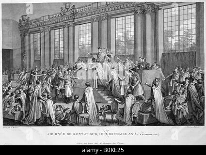 "Der Staatsstreich Der achtzehnte Brumaire (9. November), 1799", 19. Artist: Unbekannt Stockfoto