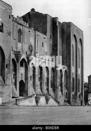 Papstpalast Avignon, Frankreich, 1937. Künstler: Martin Hurlimann Stockfoto