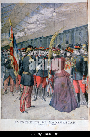 Die Rückkehr des Regiments 200 aus Madagaskar, 1896. Künstler: Henri Meyer Stockfoto