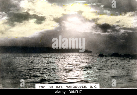 Sonnenuntergang über der English Bay, Vancouver, British Columbia, Kanada, c 1920. Schöpfer: Cavenders Ltd. Stockfoto