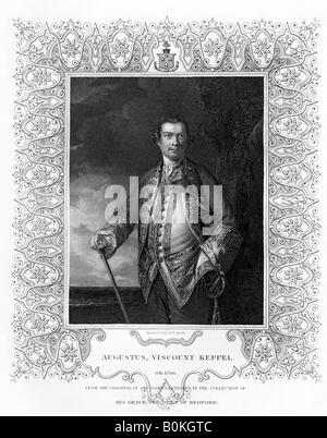 Augustus Keppel, Viscount Keppel, (1725-1786), aus dem 19. Jahrhundert. Artist: Henry Thomas Ryall Stockfoto