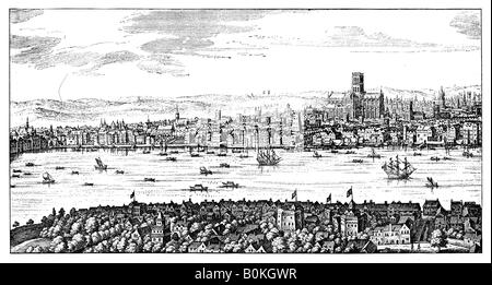 Gesamtansicht von London 1666, (1909). Künstler: unbekannt Stockfoto