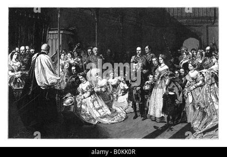 Ehe der Princess Royal und Kaiser Friedrich III., 25. Januar 1858, c 1888). Artist: Unbekannt Stockfoto