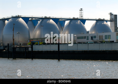 Kläranlage Köhlbranhöft in Hamburg, Deutschland Stockfoto