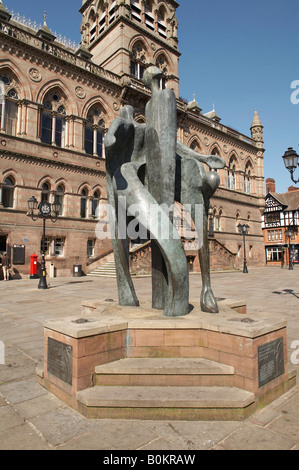 Feier der Skulptur Chester in Chester UK Stockfoto