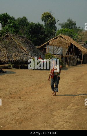 Wah Minderheit Menschen in ihrem Dorf, thai Bermese Grenze, Maehongson, Norden von thailand Stockfoto