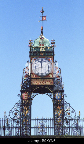 Eastgate Clock, Chester, England, Frühjahr 2008 Stockfoto