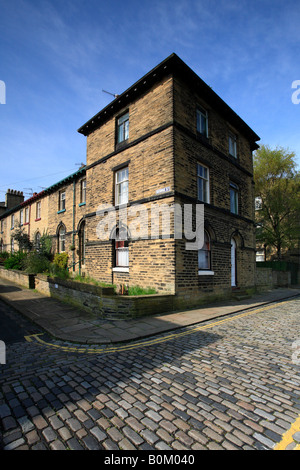 Häuser in Saltaire Village, UNESCO-Weltkulturerbe, Bradford, West Yorkshire, England, UK. Stockfoto