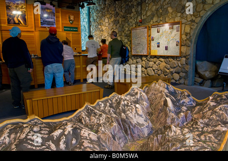 Topographische Modell des Yosemite Valley im Visitor Center Yosemite Nationalpark Kalifornien Stockfoto