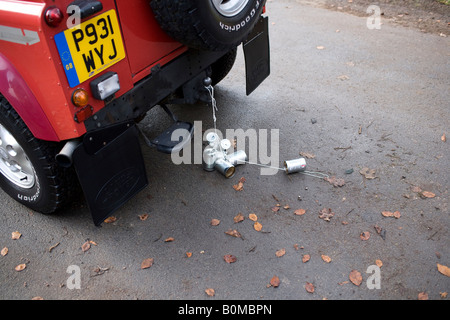 Land Rover Defender 90 Hochzeitsauto Stockfoto