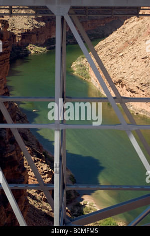 Details der Navajo-Brücke über den Colorado River in der Nähe von Lee s Fähre Arizona Marble Canyon Grand Canyon Nationalpark Stockfoto