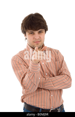 Junge Mann zeigte Stockfoto