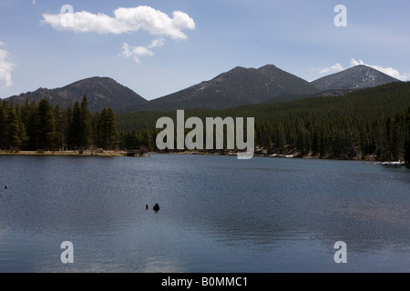 Sprague-See in der Mitte des Nachmittags mit klaren, blauen Himmel Frühling Mai 2008 Rocky Mountain National Park Colorado USA Stockfoto