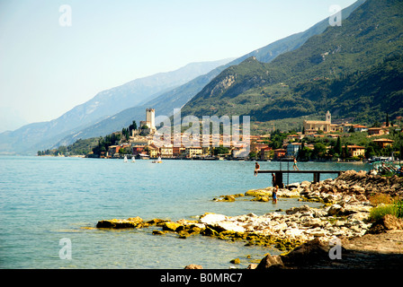 Malcesine am Gardasee in Norditalien Stockfoto