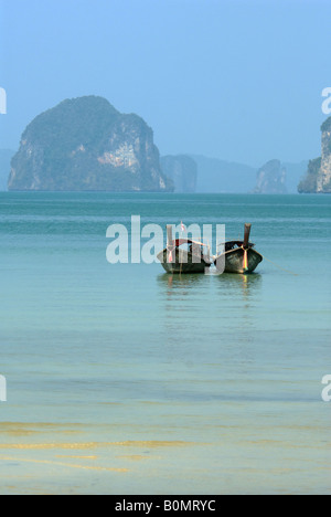 Boote Andaman Meer Tup Kaek Strand Provinz Krabi Thailand Stockfoto