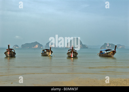 Boote Andaman Meer Tup Kaek Strand Provinz Krabi Thailand Stockfoto