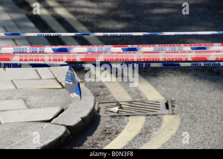 Polizei-Cordon am Tatort in London UK Stockfoto