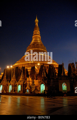 Shwedagon-Pagode in Rangun Birma am frühen Morgen Stockfoto