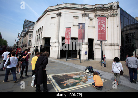 Europa London Trafalgar square Eingang der Sainsbury-Flügel der national gallery Stockfoto