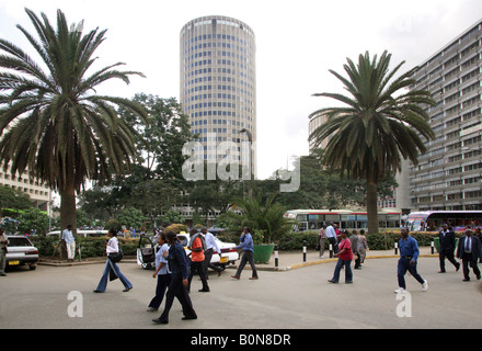 Kenia: Stadt Nairobi mit Hilton Hotel (Mitte) Stockfoto