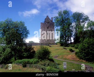 15. Jahrhundert Schloss Cardoness bei Gatehouse of Fleet, gebaut auf einem schroffen Felsen mit Blick auf Loch Flotte Stockfoto