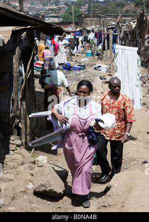 Slum Majengo, eines der berüchtigtsten Slums in Nairobi, Kenia Stockfoto
