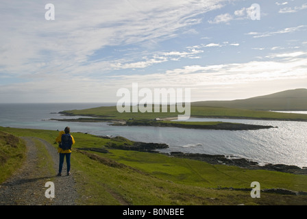 Die Insel Noss über den Sound of Noss, von der Insel Bressay, Shetland Islands, Schottland, Großbritannien Stockfoto