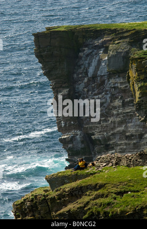 Klippen in der Nähe von Noupe auf der Isle of Noss, Shetland-Inseln, Schottland, UK Stockfoto