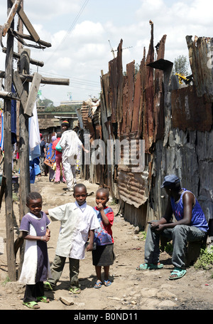Slum Majengo, eines der berüchtigtsten Slums in Nairobi, Kenia Stockfoto